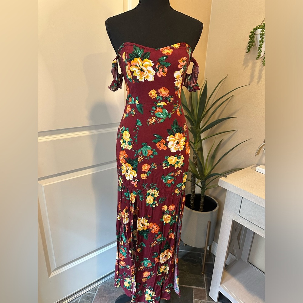 Floral Maxi Dress with Slit